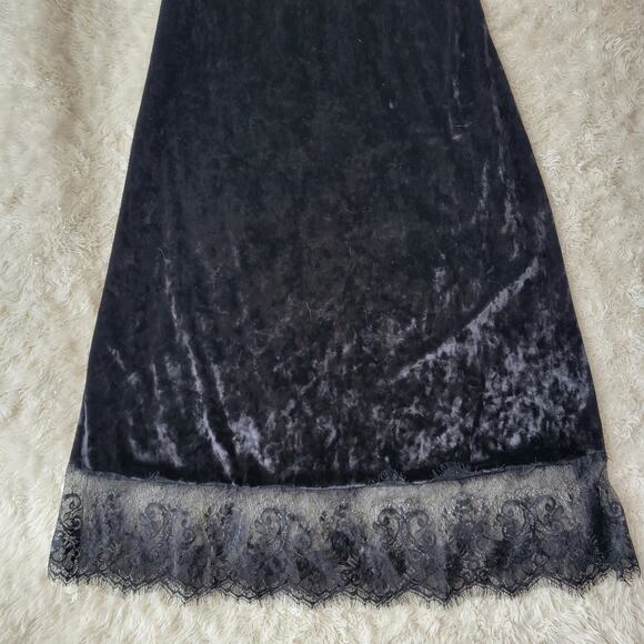 La Vie En Blanc Velvet Lace Dress Black Medium - Picture 5 of 9